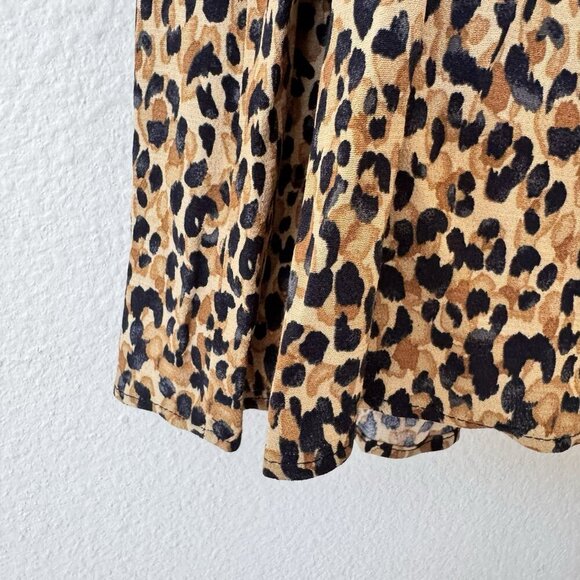 Zara TRF Collection Leopard Print Mini Dress Womens Medium V Neck - Picture 5 of 9